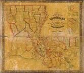 Louisiana 1848 State Map with Landowner Names 43x49